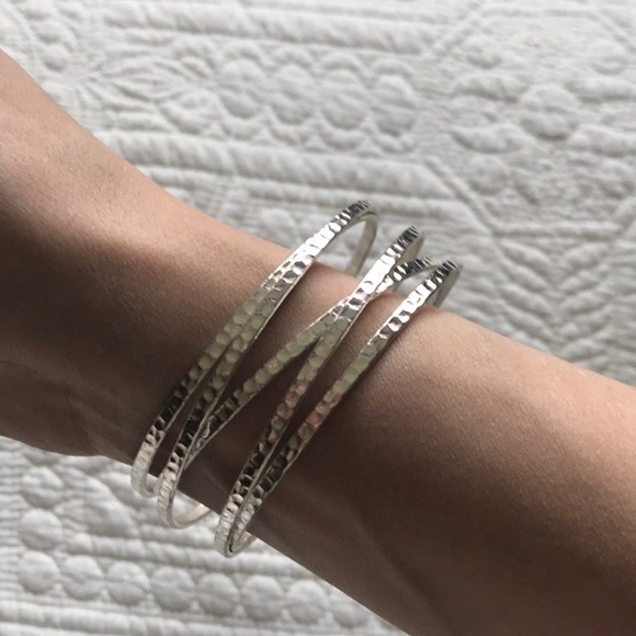 Premier Designs beveled silver linked bangle Illusion bracelet - Picture 10 of 10